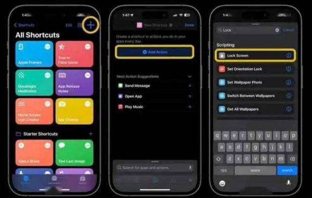 浔阳苹果14锁屏维修店分享iPhone14升级iOS16.4后如何创建锁屏快捷方式 