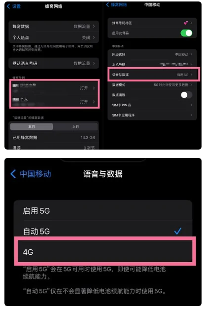 浔阳苹果手机维修分享iPhone14如何切换4G/5G? iPhone14 5G网络切换方法 