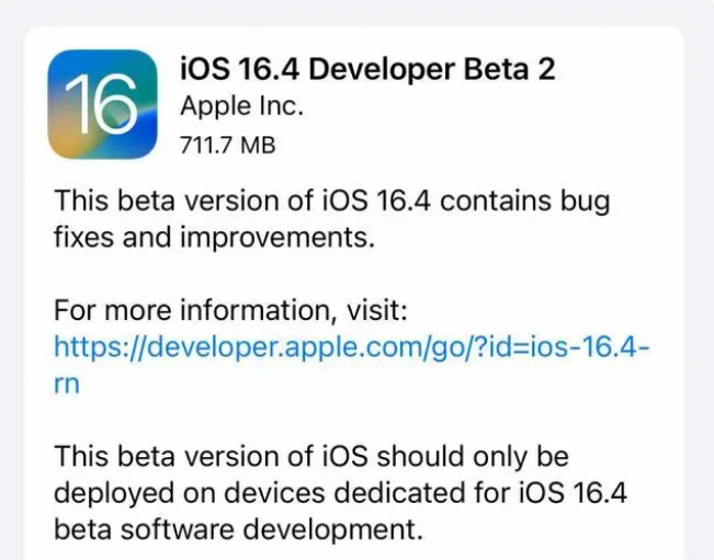 浔阳苹果手机维修分享：iOS16.4 Beta2升级建议 